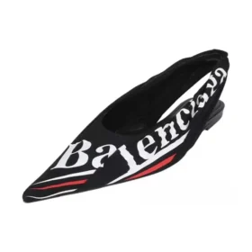 „Knife“ Slingback mit Logo-Print – Lässige Ballerinas „Schwarz“ 500619W06001091