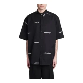 Kurzarm-Shirt mit All-Over-Logo „Black White“ 681702TOL651070