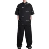 Kurzarm-Shirt mit All-Over-Logo „Black White“ 681702TOL651070