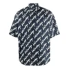 Kurzarm-Shirt mit Allover-Scribble-Print „Dunkelblau Weiß“ 681702TLLJ48502