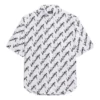 Kurzarm-Shirt mit durchgehendem Scribble-Muster „Weiß Schwarz“ 681702TLLJ49040