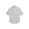 Kurzarm-Shirt mit durchgehendem Scribble-Muster „Weiß Schwarz“ 681702TLLJ49040