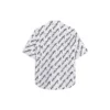Kurzarm-Shirt mit durchgehendem Scribble-Muster „Weiß Schwarz“ 681702TLLJ49040