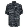 Kurzarm-Shirt mit gemischtem Typografie-Logo-Print „Black Grey“ 556854TELF21269