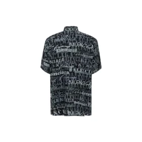 Kurzarm-Shirt mit gemischtem Typografie-Logo-Print „Black Grey“ 556854TELF21269