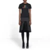 Kurzarm-Shirt mit Rundhalsausschnitt und Regenbogen-Farbverlauf-Logo, schwarz 570814TEV531000