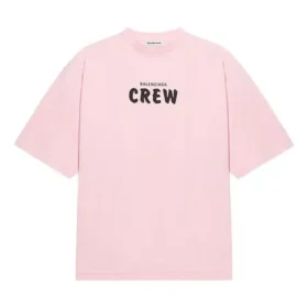 Kurzarm-T-Shirt mit Crew-Logo-Aufdruck, rosa/rot 620941TIVG91900 Kurzarm-T-Shirt mit Crew-Logo-Aufdruck, rosa/rot 620941TIVG91900