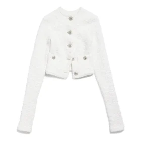 Kurze Strickjacke „Weiß“ 793604T33289000