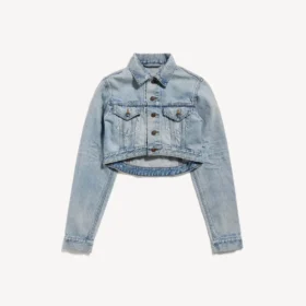 Kurze, taillierte Damenjacke in Bleach Light Blue