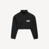 Kurze Trainingsjacke für Damen in Schwarz