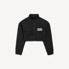 Kurze Trainingsjacke für Damen in Schwarz