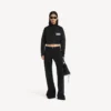 Kurze Trainingsjacke für Damen in Schwarz