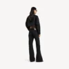 Kurze Trainingsjacke für Damen in Schwarz