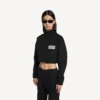 Kurze Trainingsjacke für Damen in Schwarz