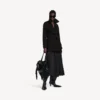 Kurzer Trenchcoat für Damen im Cocoon-Stil in Schwarz