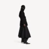 Kurzer Trenchcoat für Damen im Cocoon-Stil in Schwarz
