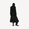 Kurzer Trenchcoat für Damen im Cocoon-Stil in Schwarz