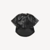 Kurzes Damen-T-Shirt mit Schleppe in Schwarz
