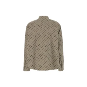 Langarm-Shirt mit durchgehendem Logomuster „Beige“ 662983TNLL19763