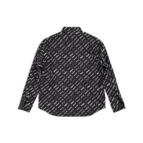 Langarm-Shirt mit durchgehendem Logomuster „Schwarz“ 662983TNLL11070