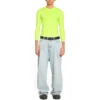 Langarm-Shirt mit Rundhalsausschnitt „Fluo Yellow“ 704103TMVB77204