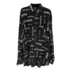 Langarmhemd aus Viskose mit Allover-Print, Large Fit „Schwarz“ 658956TPLB41070
