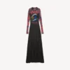 Langes Tie-Dye-Kleid für Damen in Schwarz Langes Tie-Dye-Kleid für Damen in Schwarz