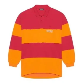 Langärmliges Cut-Up-Poloshirt „Raspberry Fluo Orange“ 657073TKVA56667 Langärmliges Cut-Up-Poloshirt „Raspberry Fluo Orange“ 657073TKVA56667