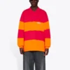 Langärmliges Cut-Up-Poloshirt „Raspberry Fluo Orange“ 657073TKVA56667