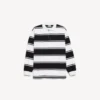Langärmliges Herren-Poloshirt in Schwarz/Weiß