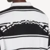 Langärmliges Herren-Poloshirt in Schwarz/Weiß