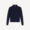 Langärmliges Herren-Strick-Poloshirt in Marineblau Langärmliges Herren-Strick-Poloshirt in Marineblau