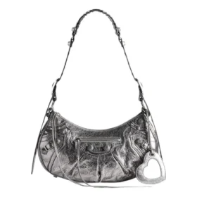 Le Cagole Kleine Umhängetasche Metallic „Silver“ 6713070GT3Y8103
