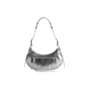 Le Cagole Kleine Umhängetasche Metallic „Silver“ 6713070GT3Y8103