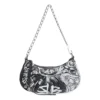Le Cagole Mini-Tasche mit Kette und Graffiti „Black“ 695814210G61090