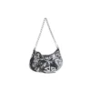 Le Cagole Mini-Tasche mit Kette und Graffiti „Black“ 695814210G61090