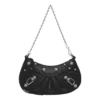 Le Cagole Mini-Tasche mit Kette und Krokodilprägung „Schwarz“ 69581423EJY1000