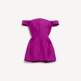 Lila Off-Shoulder-Minikleid für Damen