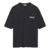 Logo-Aufdruck, locker sitzendes Kurzarm-Shirt, schwarz 641655TIV521070
