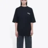 Logo-Aufdruck, locker sitzendes Kurzarm-Shirt, schwarz 641655TIV521070