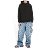 Logo-Hoodie in mittlerer Passform „Washed Black“ 600583TLVB81146
