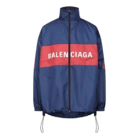 Logo-Reißverschluss-Jacke „Blue Red“ 561466TYD338065