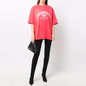 Maison Balenciaga T-Shirt, mittlere Passform „Pink“ 612966TLVJ16441 Maison Balenciaga T-Shirt, mittlere Passform „Pink“ 612966TLVJ16441