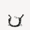 Malibu-Kordelarmband in Schwarz/Weiß/Glänzendem Silber Malibu-Kordelarmband in Schwarz/Weiß/Glänzendem Silber