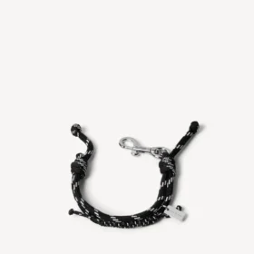 Malibu-Kordelarmband in Schwarz/Weiß/Glänzendem Silber