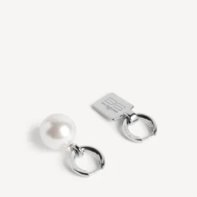 Malibu-Perlenohrringe in glänzendem Silber