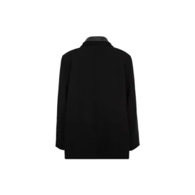 Mantel aus Wollmischung mit doppeltem Kragen „Schwarz“ 626314TIU071000