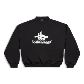 Mehrlagiges, rundes Sport-Sweatshirt „Black White“ 767860TPVF31070 Mehrlagiges, rundes Sport-Sweatshirt „Black White“ 767860TPVF31070