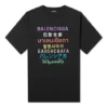 Mehrsprachig bedrucktes Kurzarm-Shirt für Herren, schwarz 612966TJVI32771