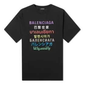 Mehrsprachig bedrucktes Kurzarm-Shirt für Herren, schwarz 612966TJVI32771 Mehrsprachig bedrucktes Kurzarm-Shirt für Herren, schwarz 612966TJVI32771